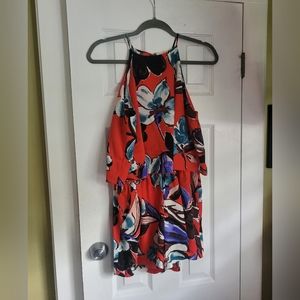 Cookie couture red flowery short romper